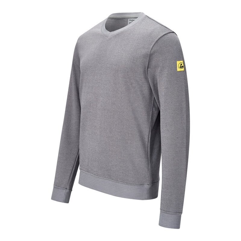 Felpa ESD 300 g/m², scollo a V, grigia