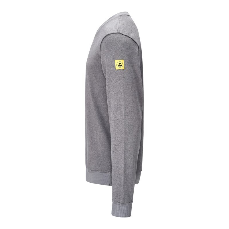 Felpa ESD 300 g/m², scollo a V, grigia